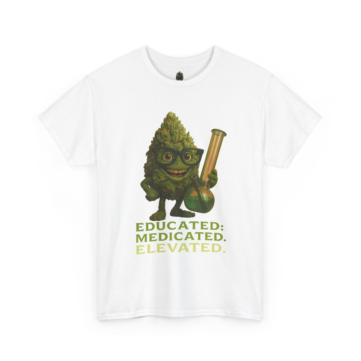 Educated. Medicated. Elevated. – Nerd Nug with Bong Tee