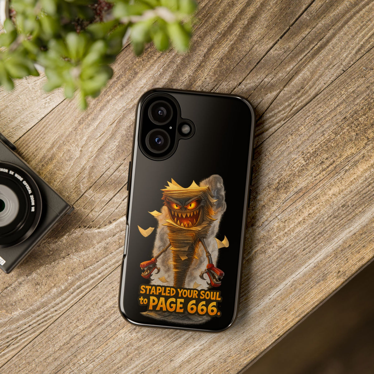 Phone Case — Halloween Mummy Creature “Stapled Your Soul to Page 666” Horror Design