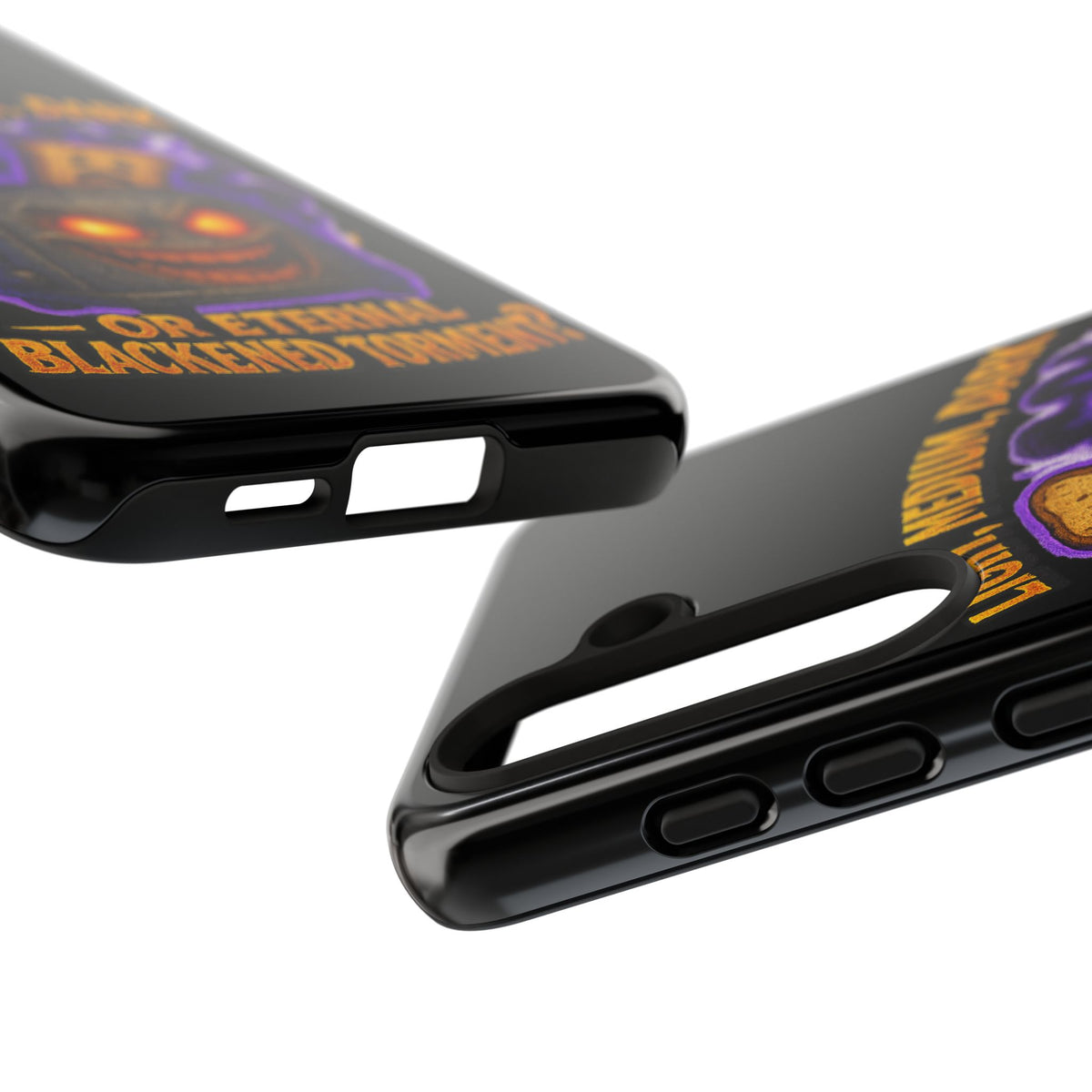 Phone Case — 'Light, Medium, Dark or Eternal Blackened Torment?' Spooky Toast & Toaster Horror Design