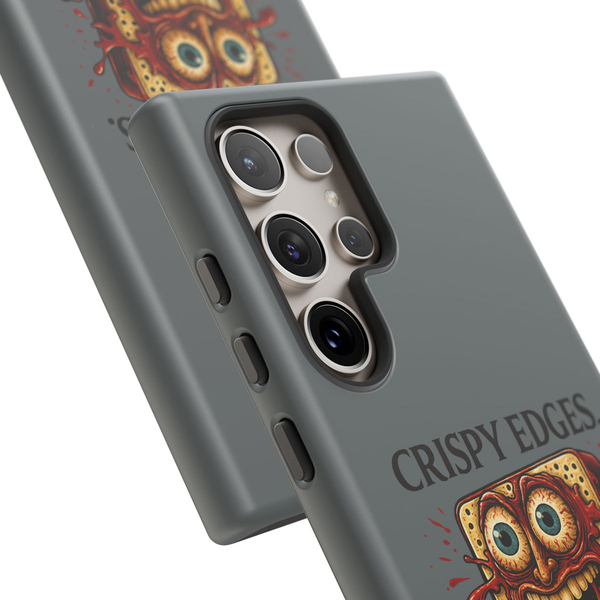 Phone Case — "Crispy Edges. Murder Center." Horror Toast Graphic