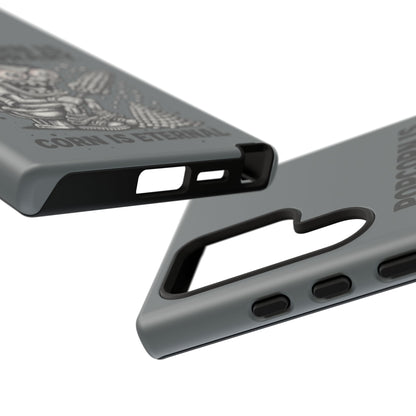 Phone Case — "Popcorn Is Temporary, Corn Is Eternal" Retro Zombie Corn Design
