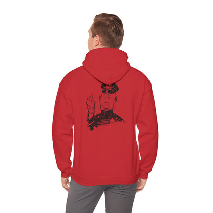 Hoodie — Sketch Cop Graphic Back Print Hooded Sweatshirt (Middle Finger Design)