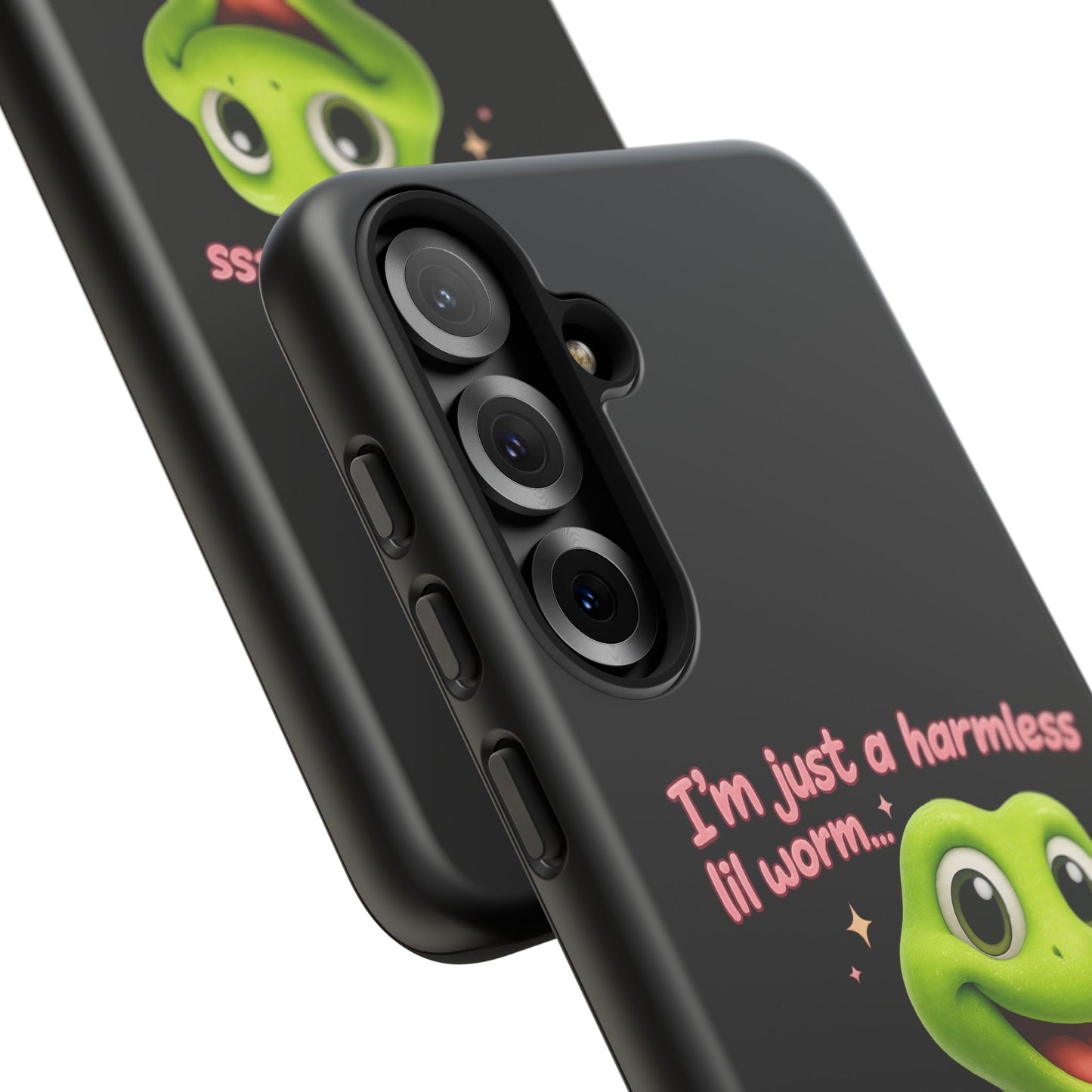 Phone Case — “I’m Just a Harmless Lil Worm… With Chaotic Intentions” Cute Cartoon Worm Design