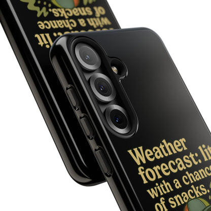 Phone Case — "Weather Forecast: Lit with a Chance of Snacks" Retro Graphic