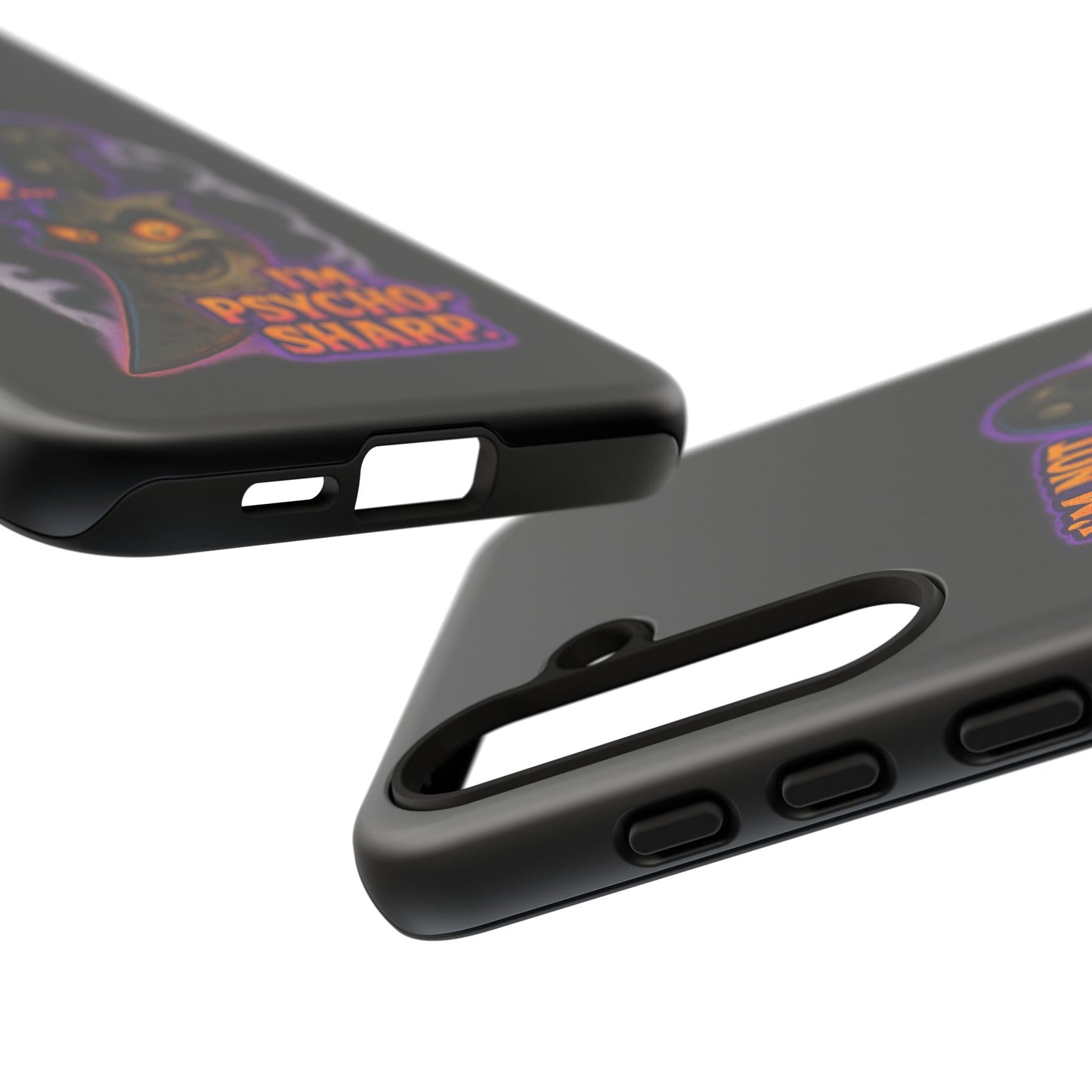 Knife Graphic Phone Case — "I'm Not Just Sharp... I'm Psycho-Sharp" Horror Phone Cover
