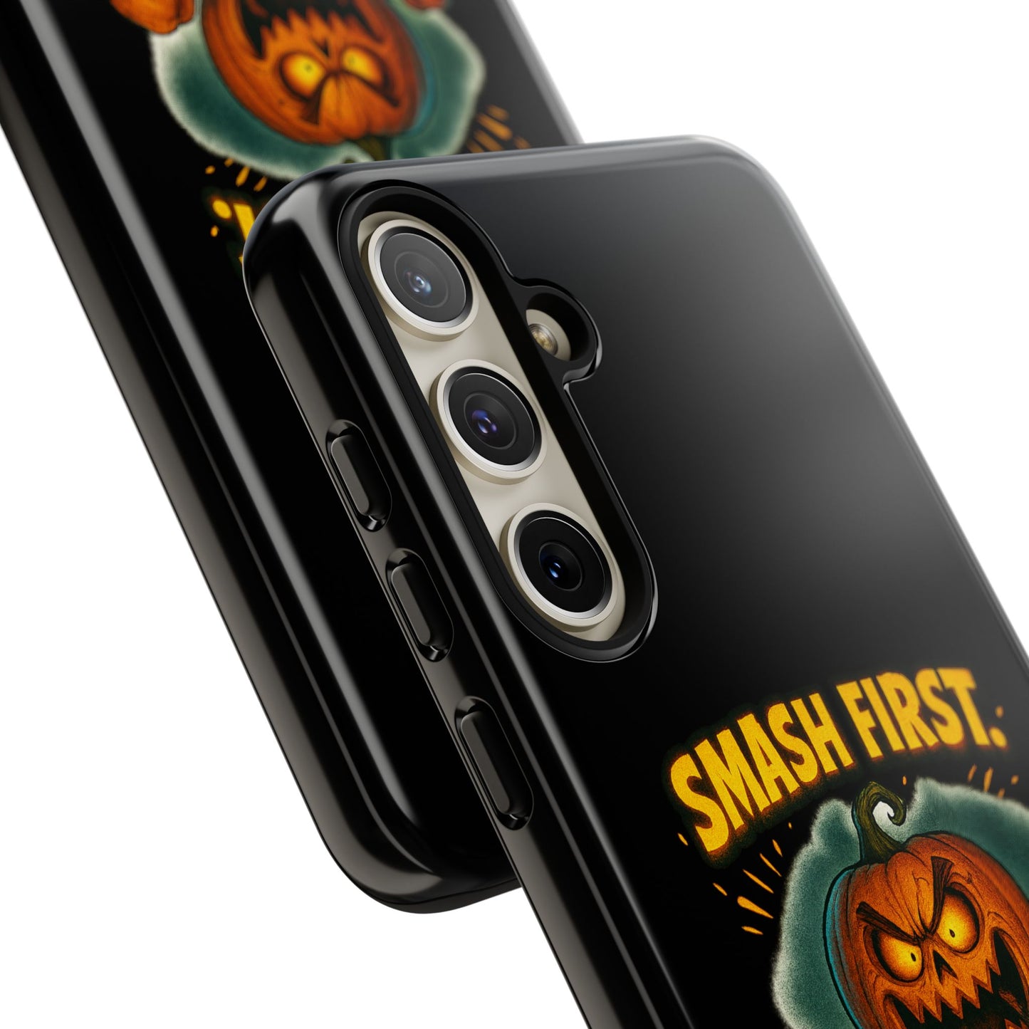 Phone Case — 'Smash First, Roast Seeds Later' Halloween Pumpkin Design
