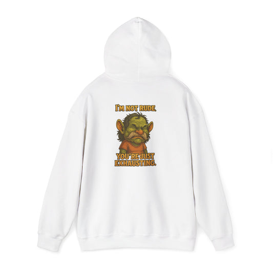 Troll Face Hoodie — "I'm Not Mad, You're Just Exhausting" Graphic Pullover
