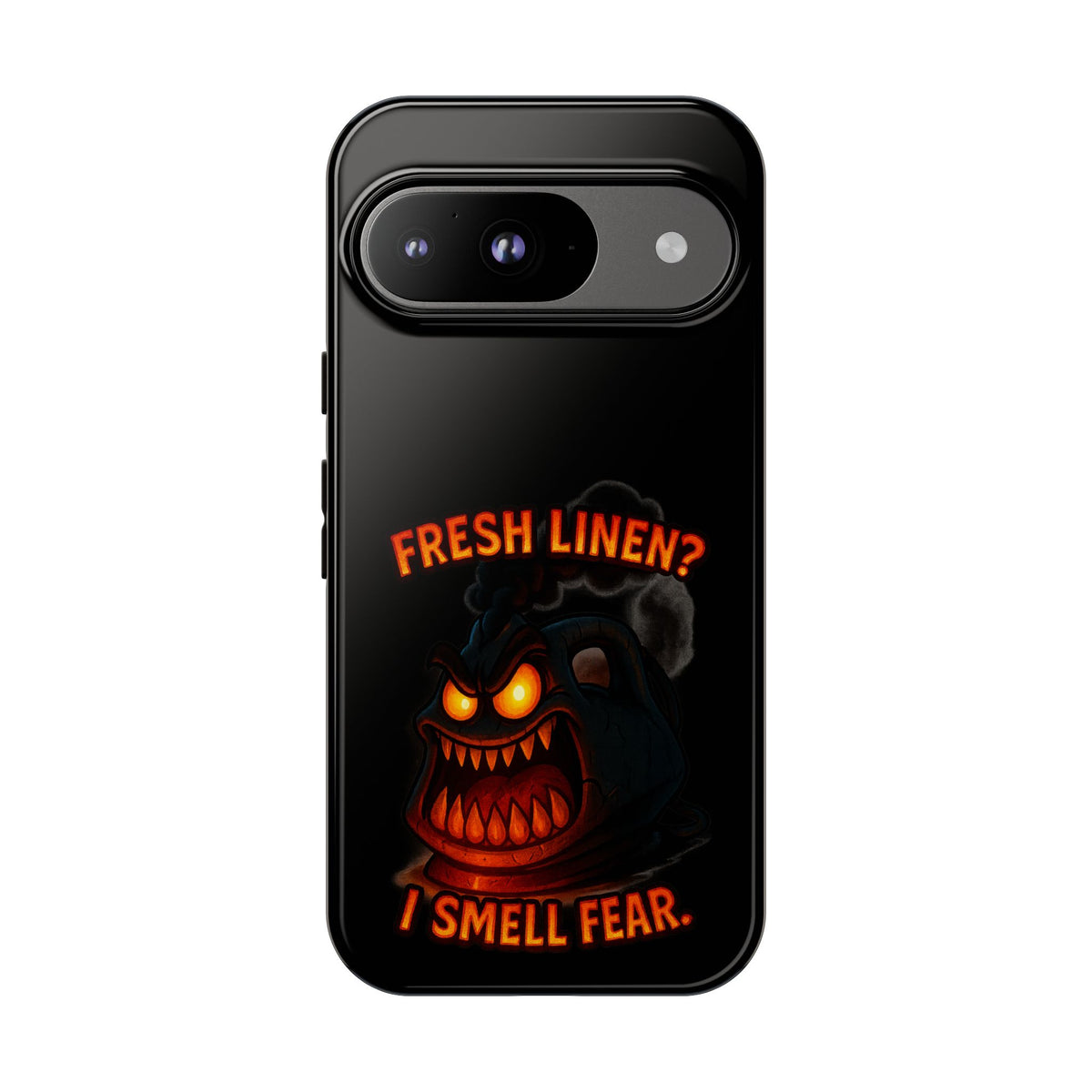 Phone Case — 'Fresh Linen? I Smell Fear.' Spooky Pumpkin Horror Protective Case