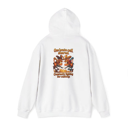Vintage Crest Hoodie — Community Vibes Graphic Hooded Sweatshirt