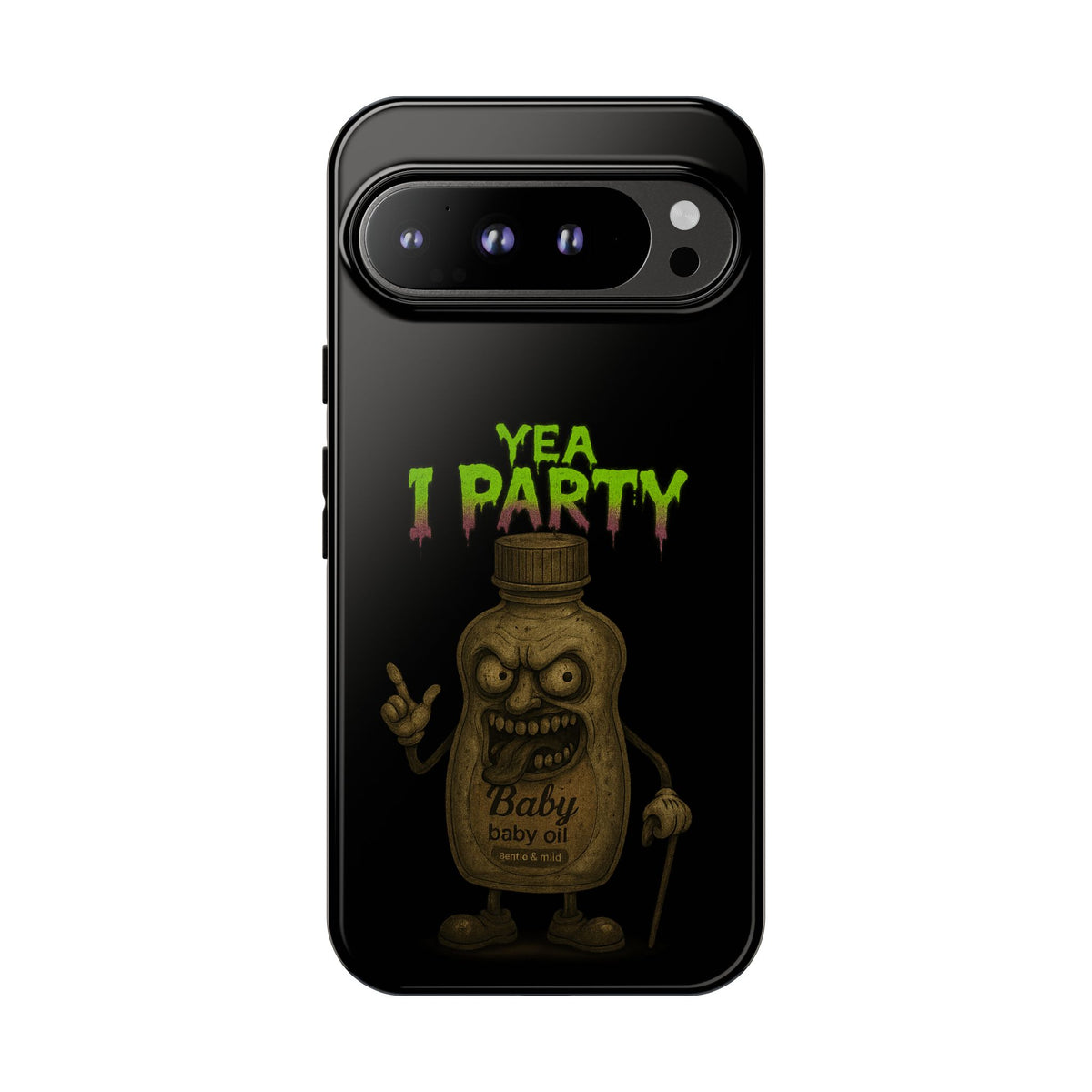 Phone Case — 'Yea I Party' Creepy Baby Bottle Graphic
