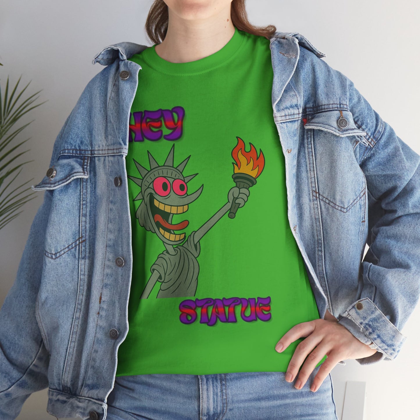 Funny Statue of Liberty Tee, Unisex Cotton T-Shirt, Gift for Friends, Summer