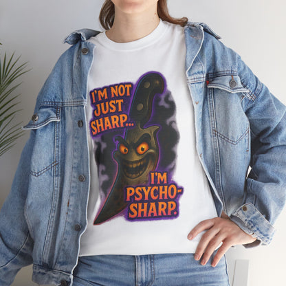 Psycho-Sharp Knife Character tee | Horror Knife Illustration