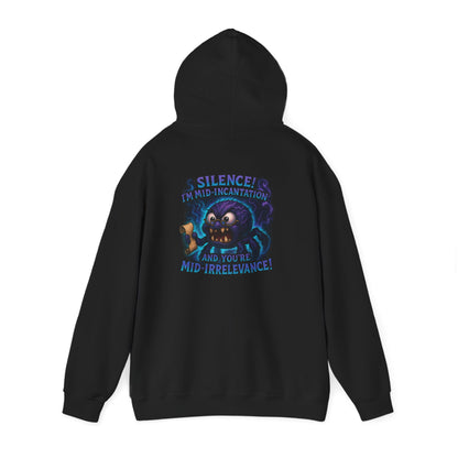 Skull Mage Hoodie — “Silence I’m Mid-Incantation and Mid-Irrelevance!” Graphic Pullover
