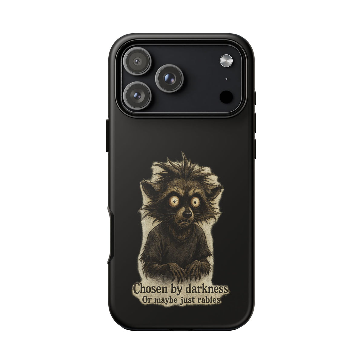 Phone Case — "Chosen by Darkness (Or Maybe Just Rabies)" Cute Creepy Lemur Design