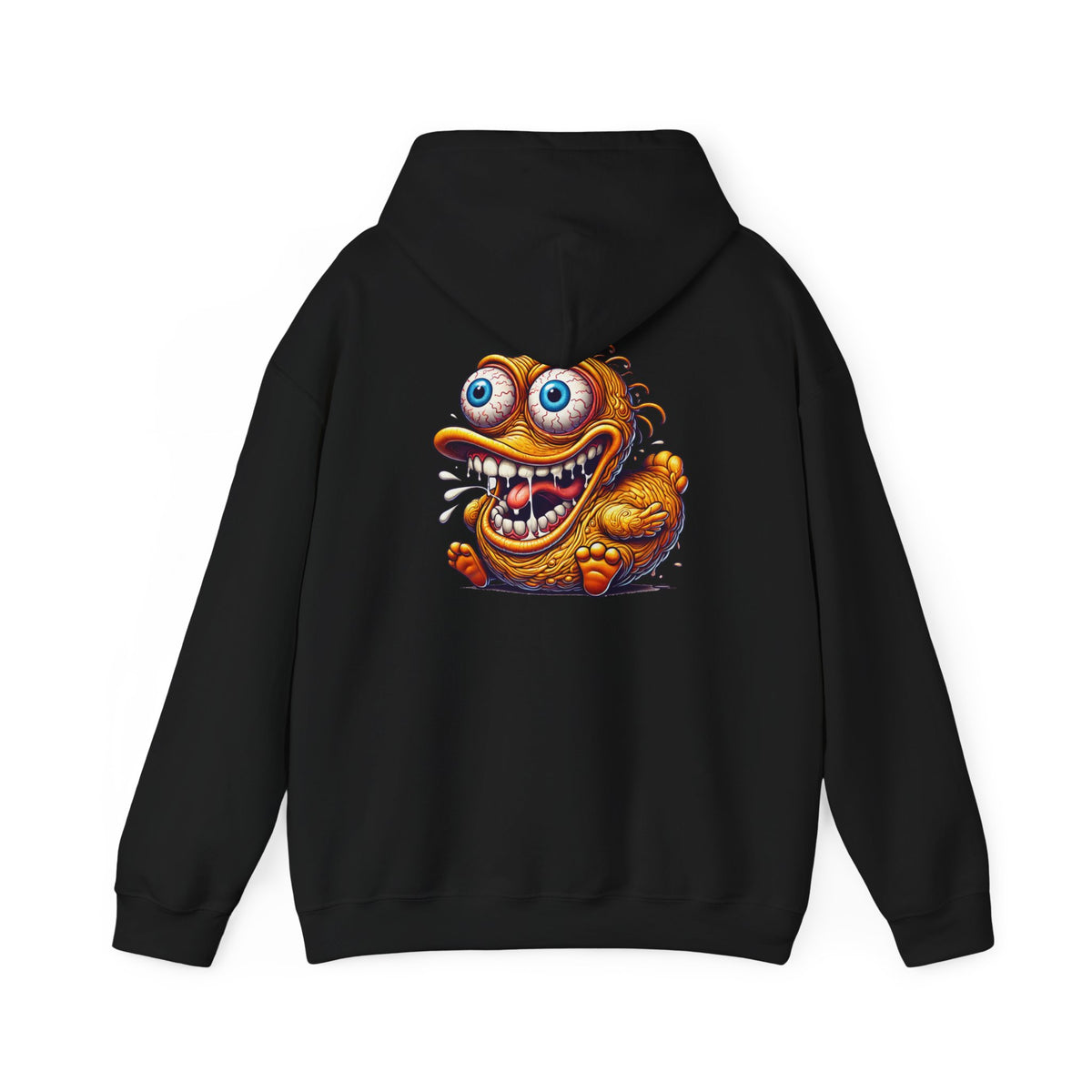 Hoodie — Whimsical Big-Eyed Monster Cartoon Back Print