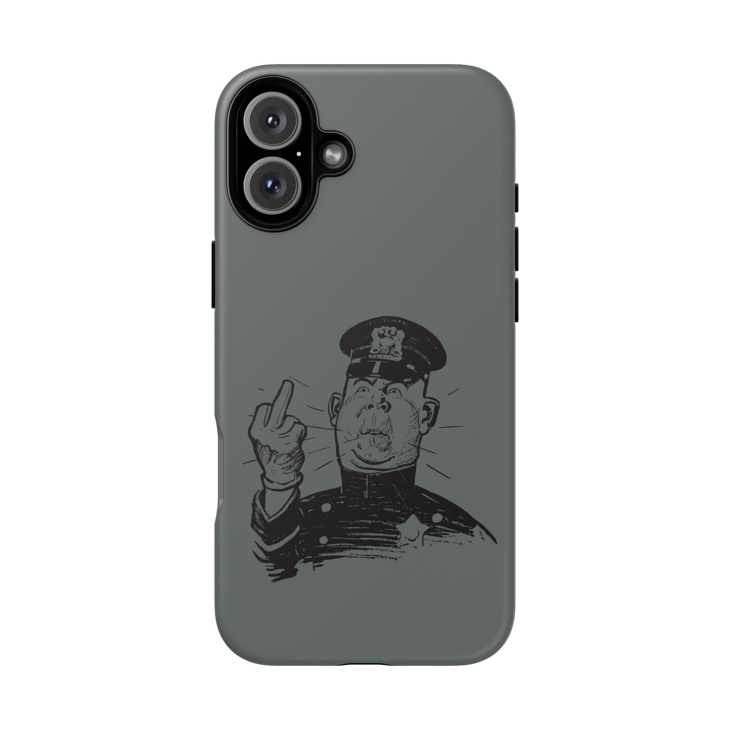 Vintage Cop Middle Finger Phone Case — Edgy Retro iPhone Protective Cover