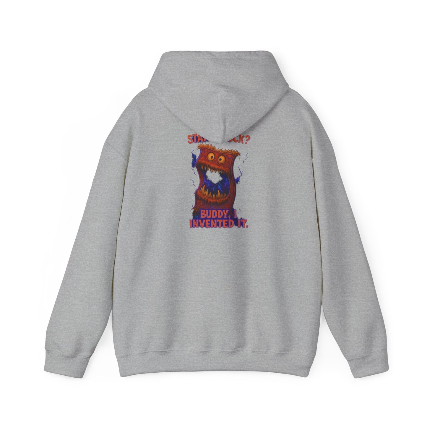 Hoodie — Playful 'Buddy Invented' Cartoon Owl Graphic Pullover