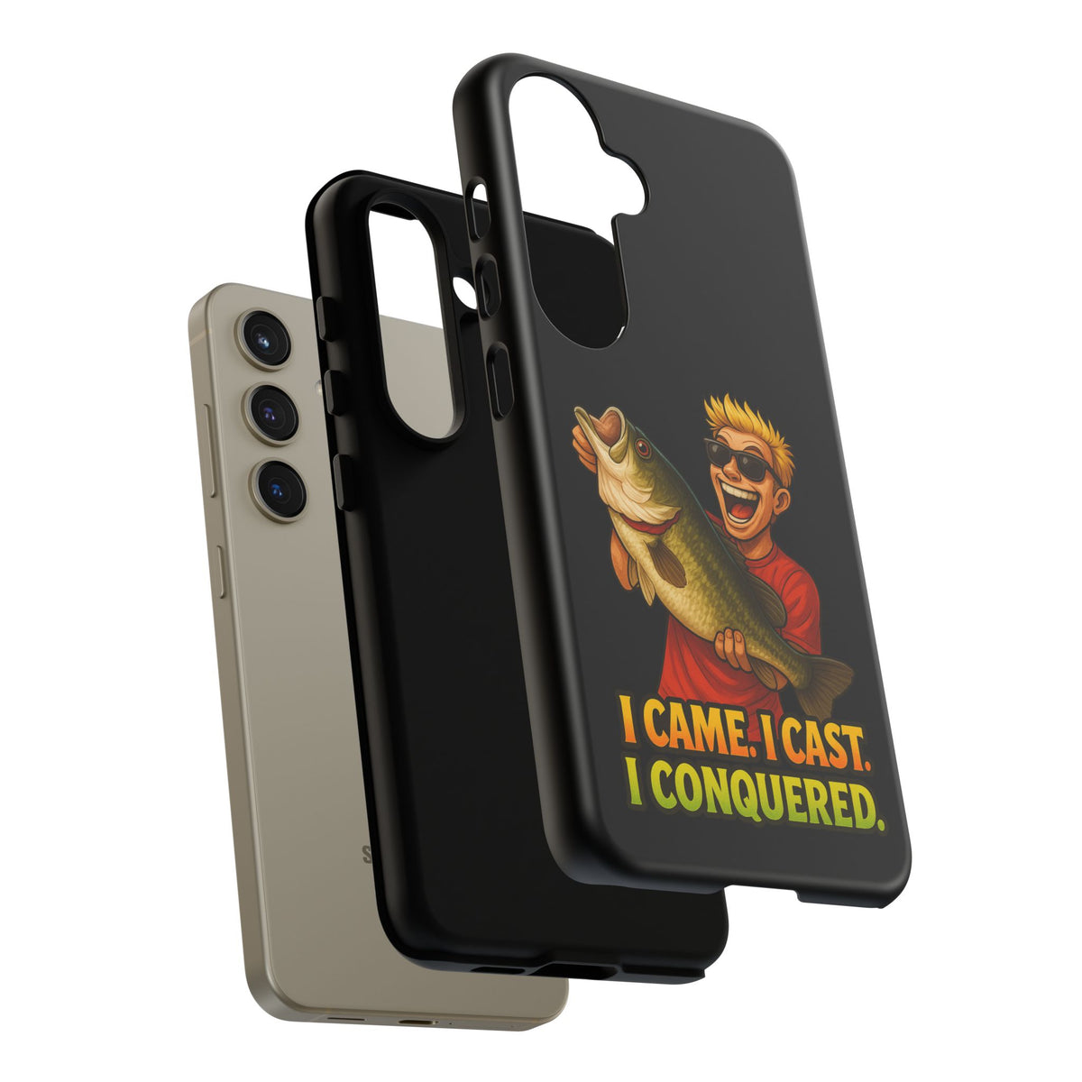 Fishing Phone Case — "I Came. I Cast. I Conquered." Graphic Bass Design
