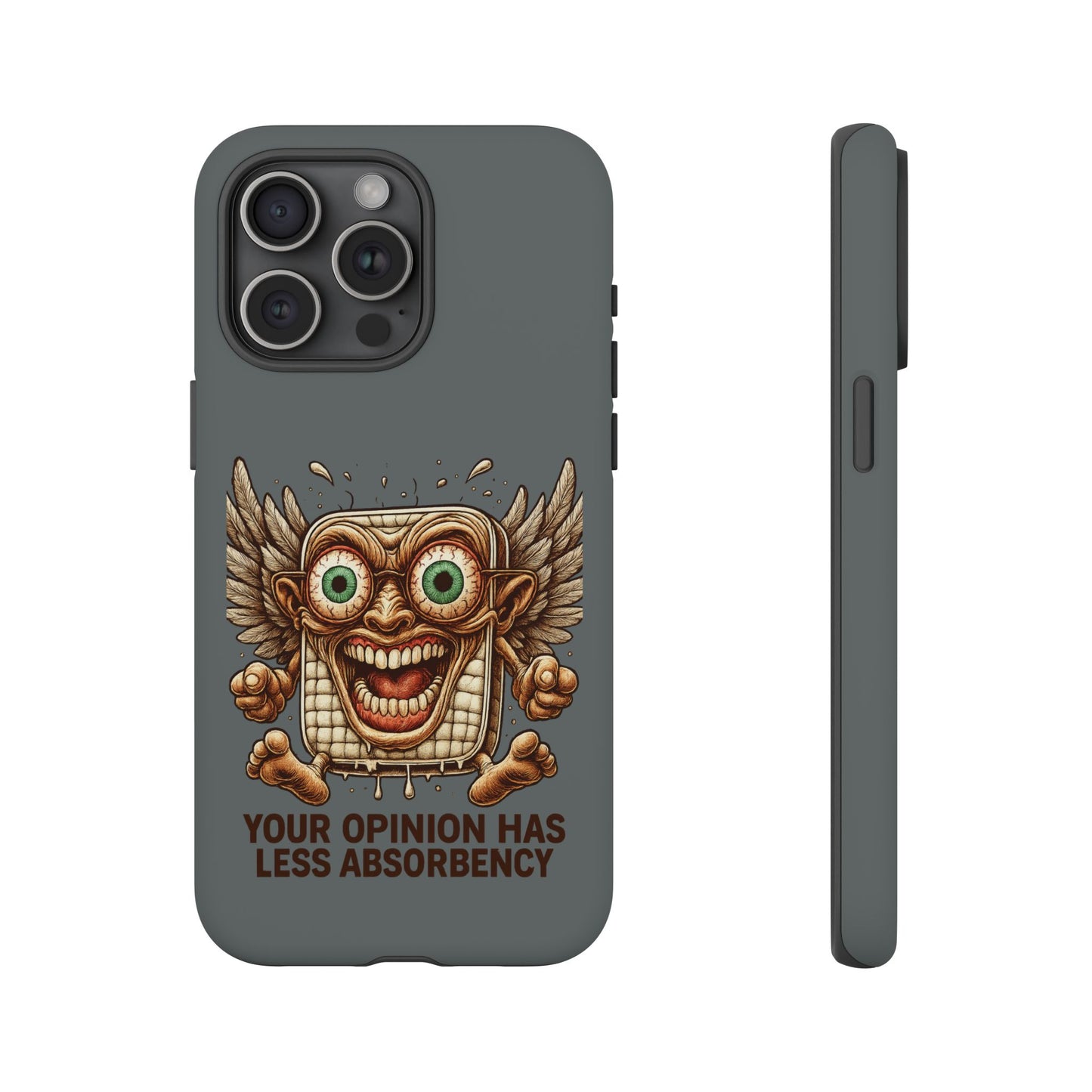 Phone Case — Funny Vintage Winged Toaster Design (“Your Opinion Has Less Absorbency”)