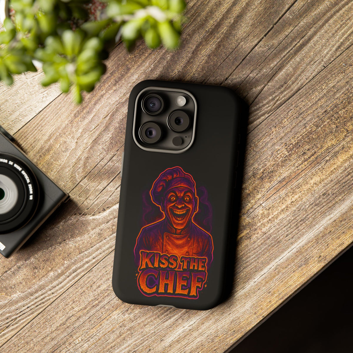 Phone Case — "Kiss the Chef" Neon Horror Chef Design