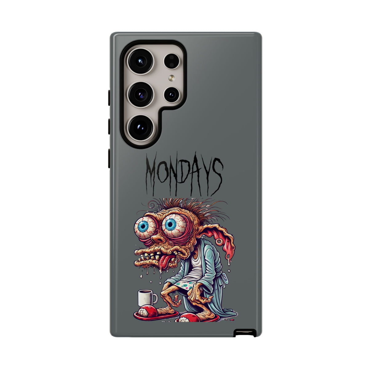 Mondays Zombie Character Phone Case – Funny Groggy Coffee Phone Cover
