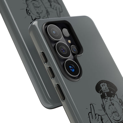 Vintage Cop Middle Finger Phone Case — Edgy Retro iPhone Protective Cover