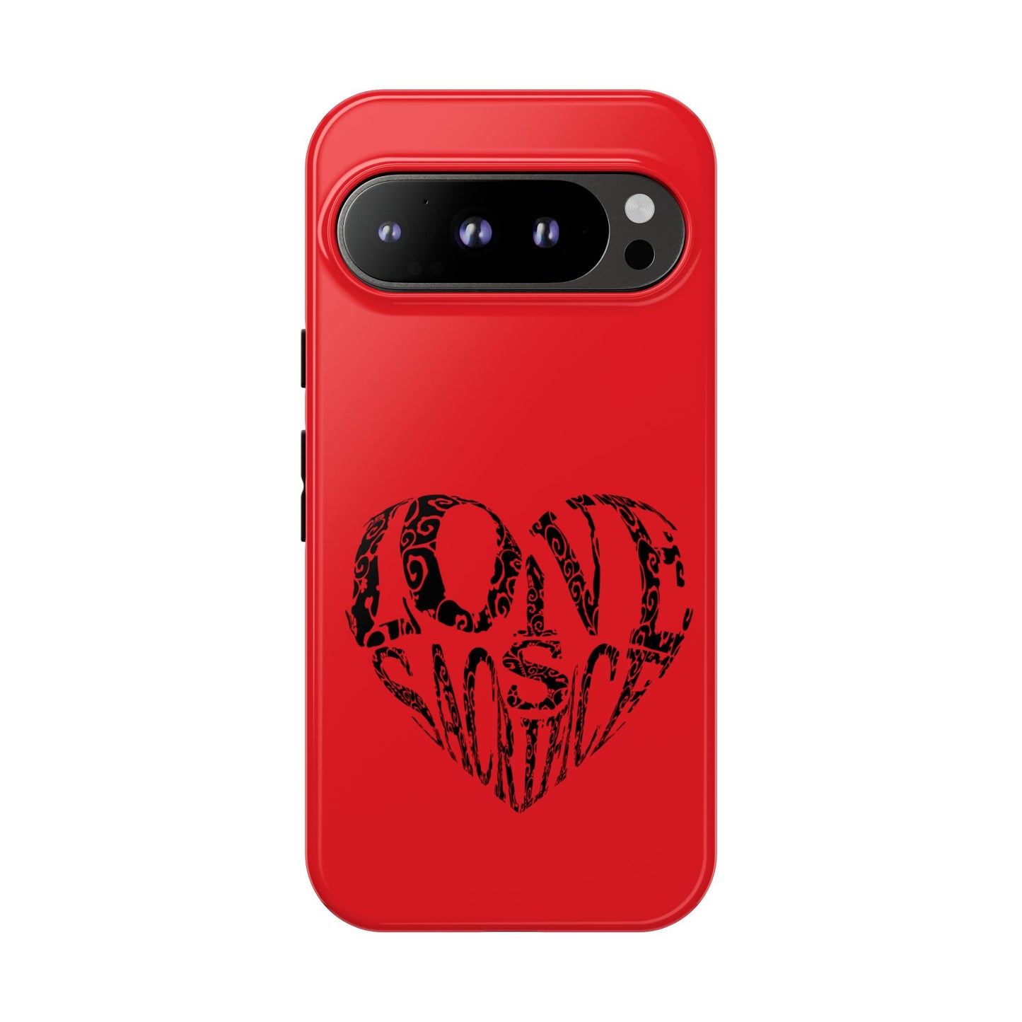 Red 'Love Justice' Heart Phone Case — Protective iPhone Cover, Valentine’s Gift