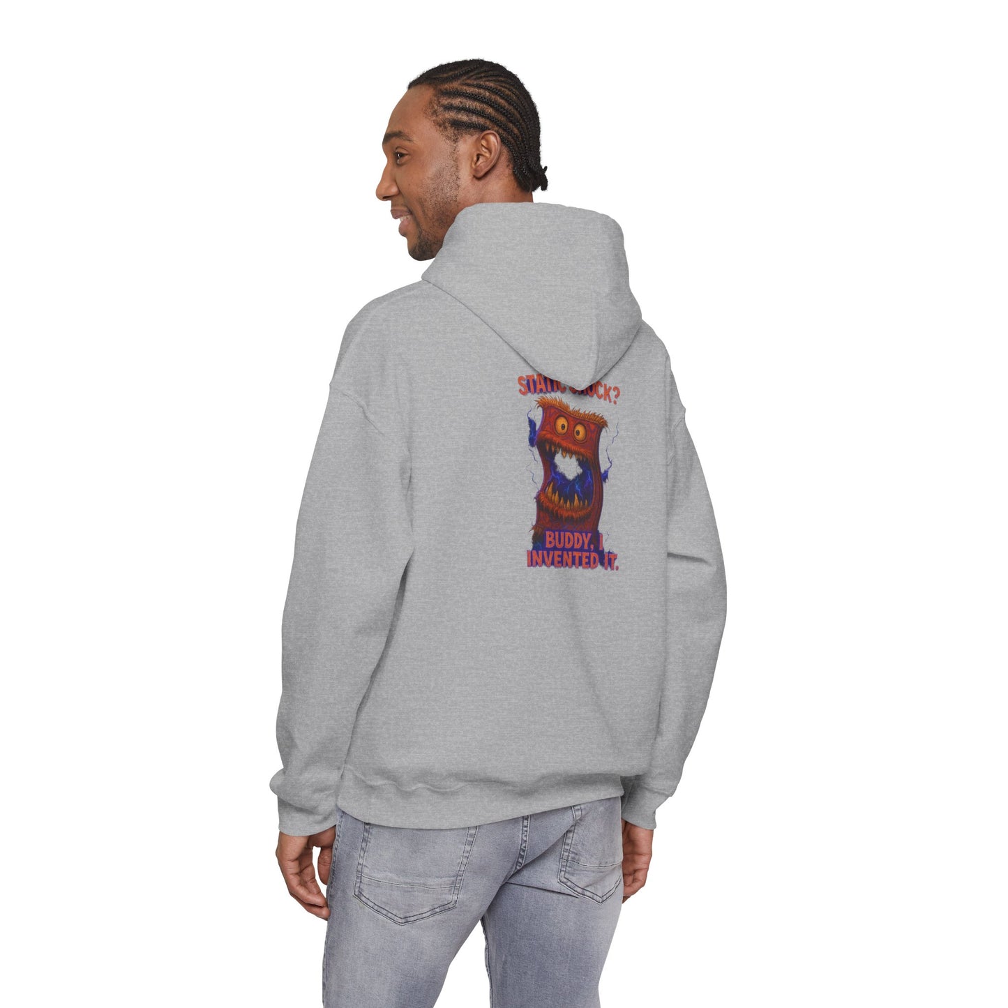 Hoodie — Playful 'Buddy Invented' Cartoon Owl Graphic Pullover