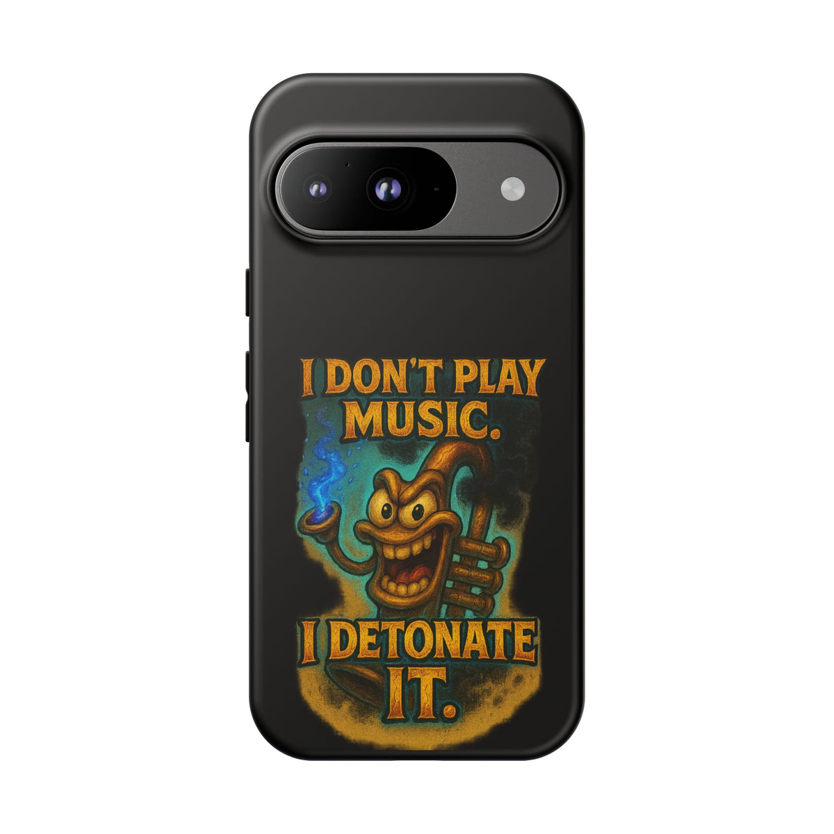 Phone Case — "I Don't Play Music. I Detonate It." Cartoon Bomb Graphic