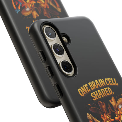 Phone Case — 'One Braincell Shared, Constantly Fighting for Custody' Funny Rivalry Cartoon