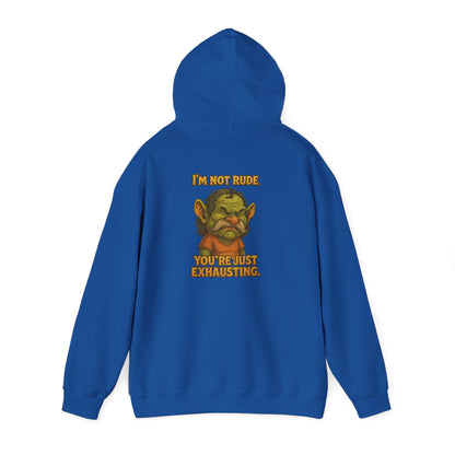 Troll Face Hoodie — "I'm Not Mad, You're Just Exhausting" Graphic Pullover