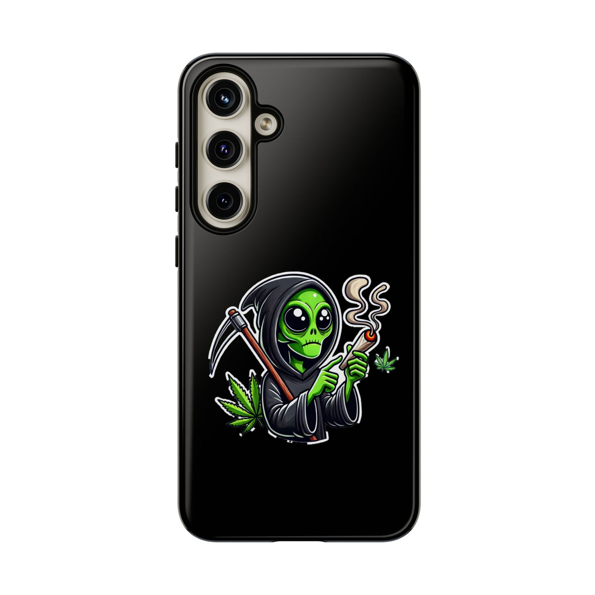 Reaper Alien Phone Case – Cute Grim Reaper Smoking Weed iPhone Case