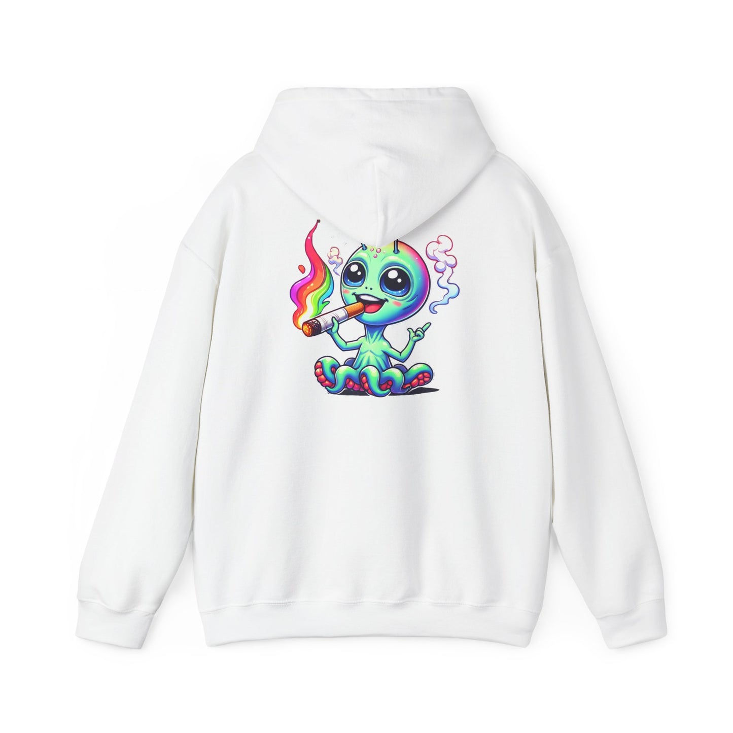 Alien Octopus Hoodie — Cute Rainbow-Smoking Space Creature Sweatshirt