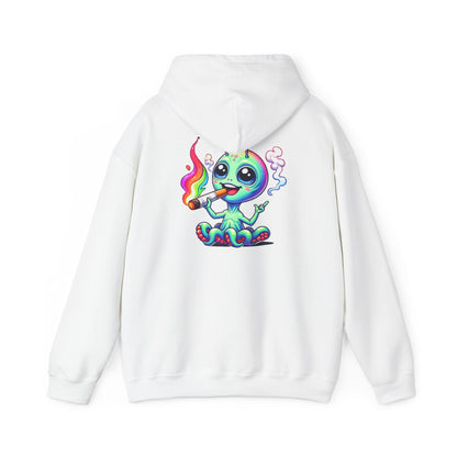 Alien Octopus Hoodie — Cute Rainbow-Smoking Space Creature Sweatshirt