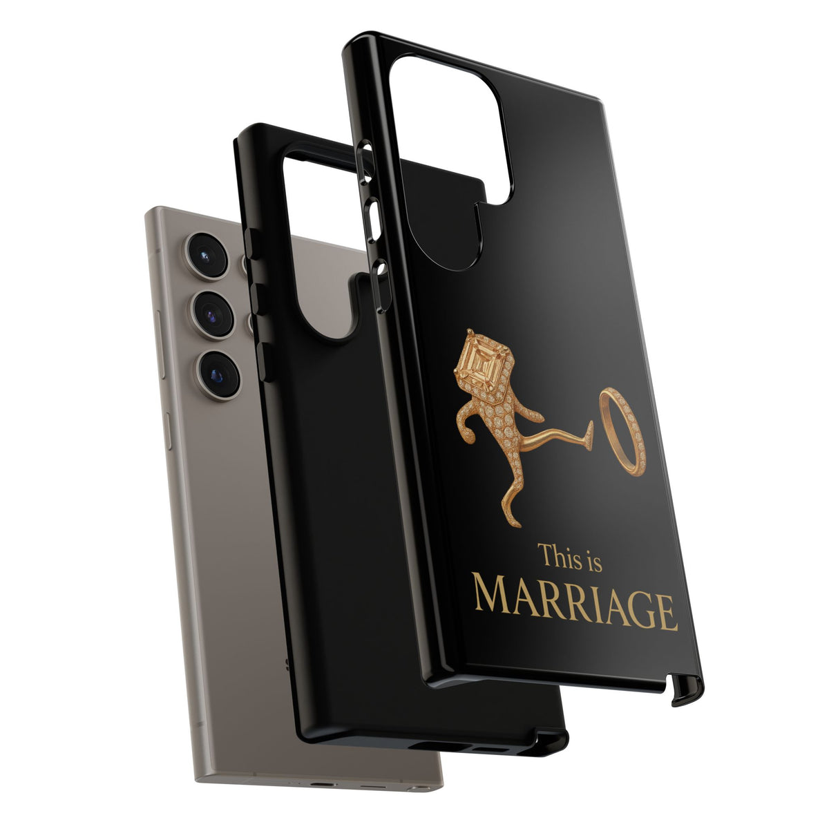 Phone Case - ‘This is Marriage’ Gold Ring Cartoon Design