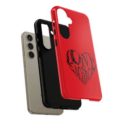 Red 'Love Justice' Heart Phone Case — Protective iPhone Cover, Valentine’s Gift