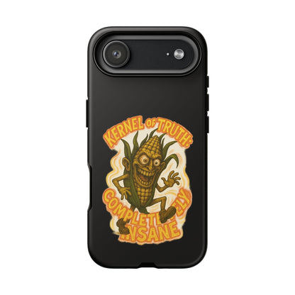 Corny Horror Phone Case - “Kernel of Truth, Completely Insane” Retro Corn Monster
