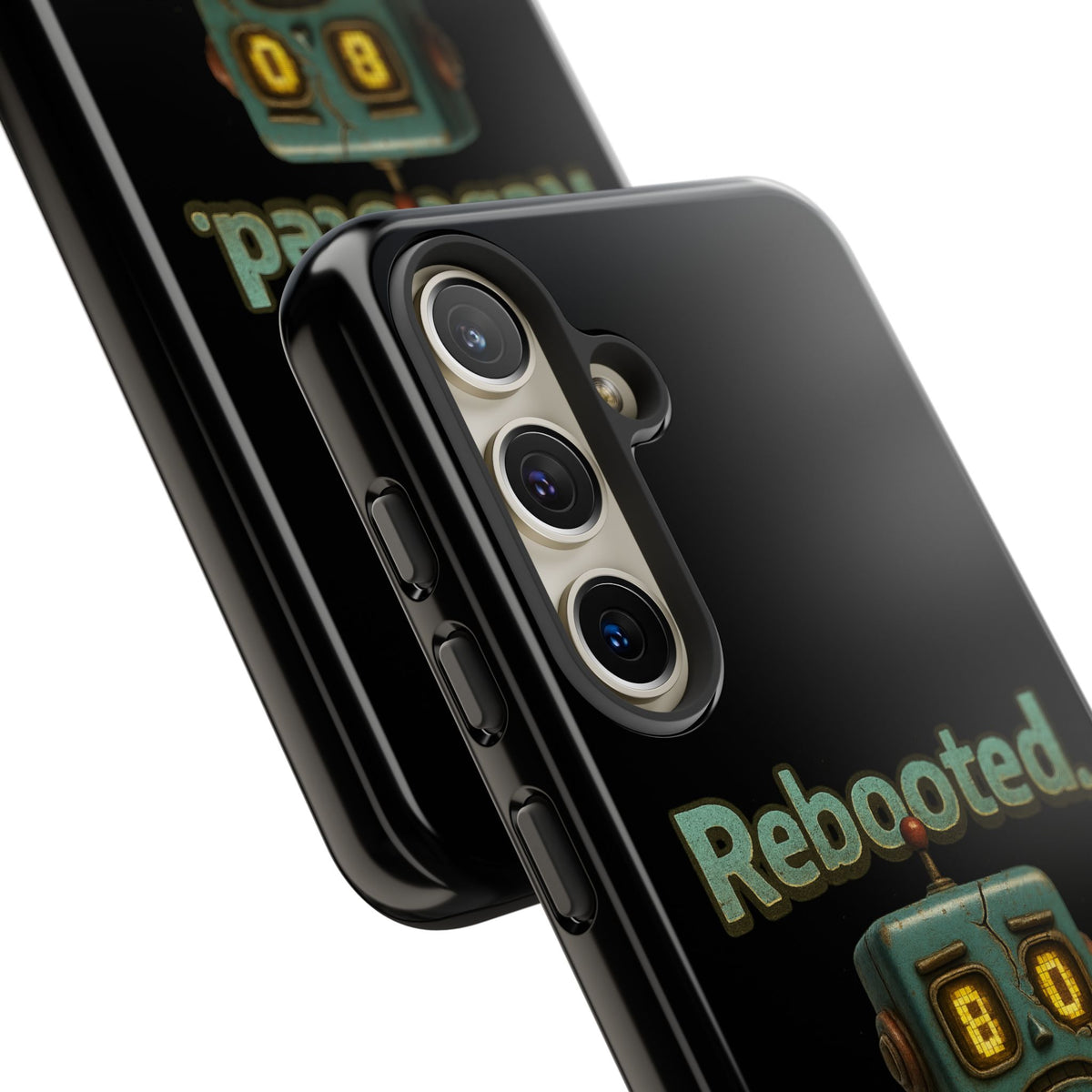 Phone Case — 'Rebooted. Still Awkward.' Retro Robot Protective Cover