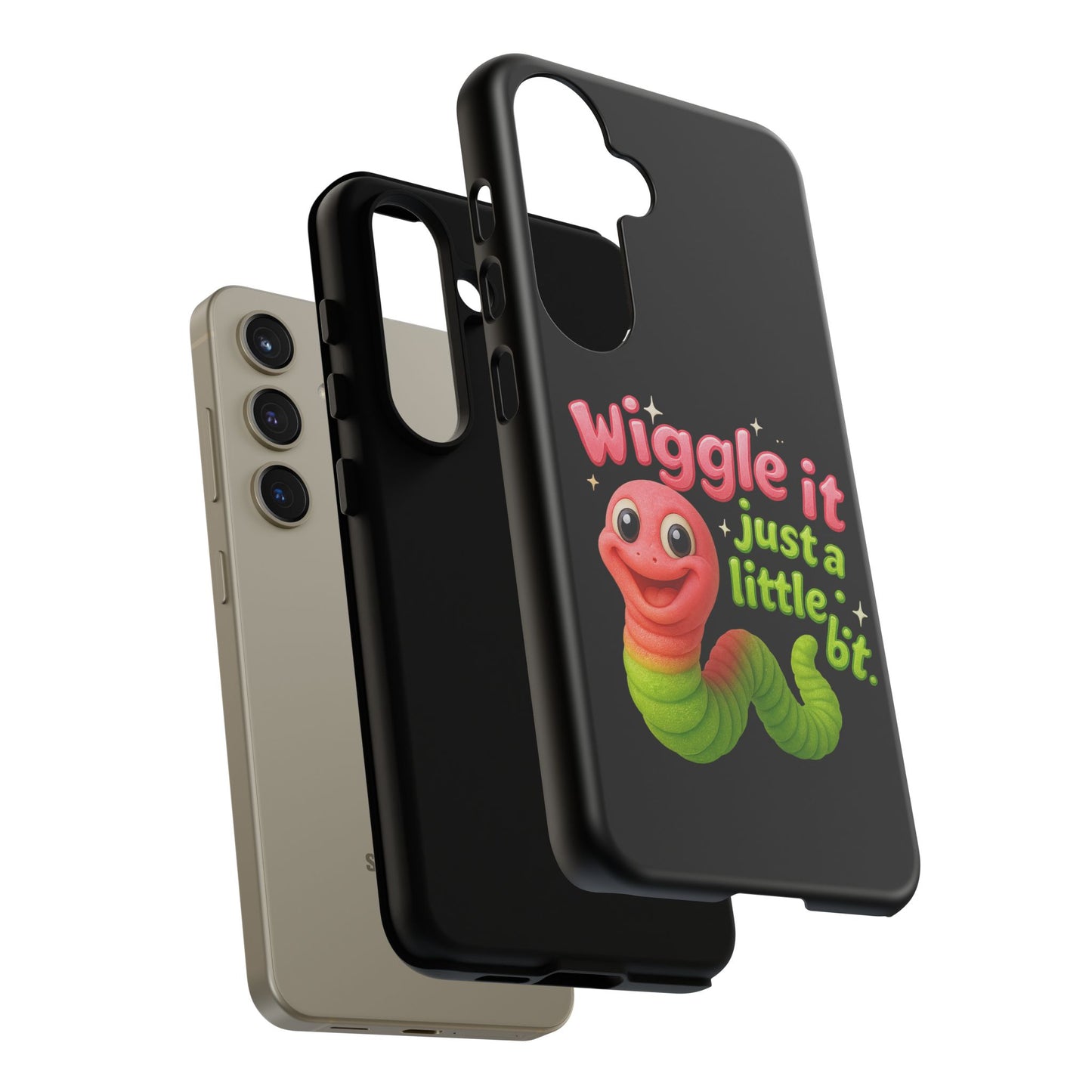 Wiggle It Worm Phone Case — Cute Pink & Green Cartoon iPhone Cover