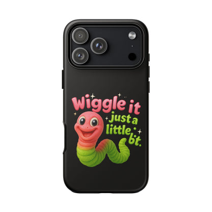 Wiggle It Worm Phone Case — Cute Pink & Green Cartoon iPhone Cover