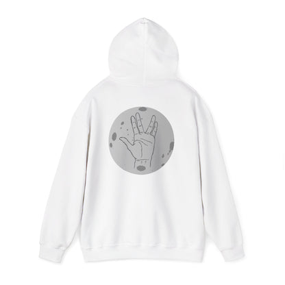 Vulcan Salute Hoodie — Retro Space Hand Graphic Pullover