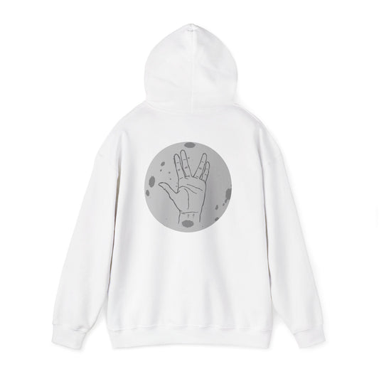 Vulcan Salute Hoodie — Retro Space Hand Graphic Pullover