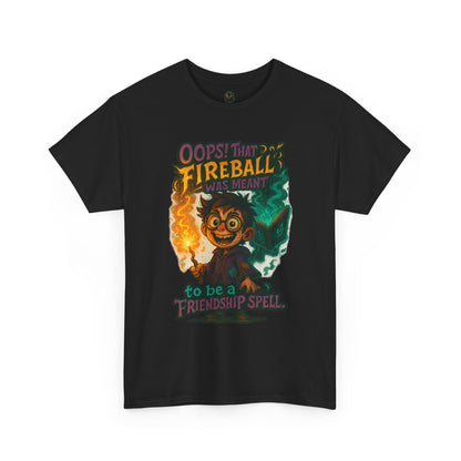 Fireball Wizard Character Tee | 'Friendship Spell' Magic Illustration