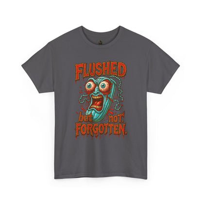 Flushed But Not Forgotten – Blood Red Letter Horror Tee