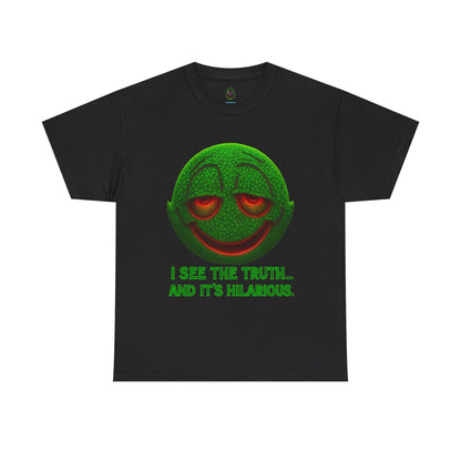 I See the Truth... and It’s Hilarious – Trippy Neon Smiley T-Shirt