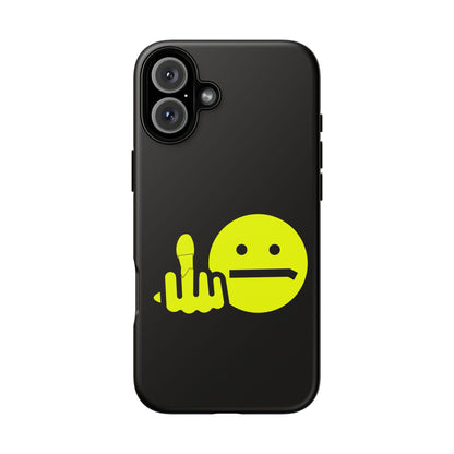 Phone Case — Neon Middle Finger Emoji Graphic