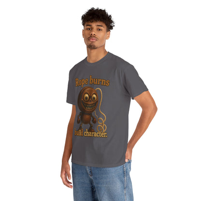 Rope Burns Built Character Tee | Creepy Smiling Doll Illustration