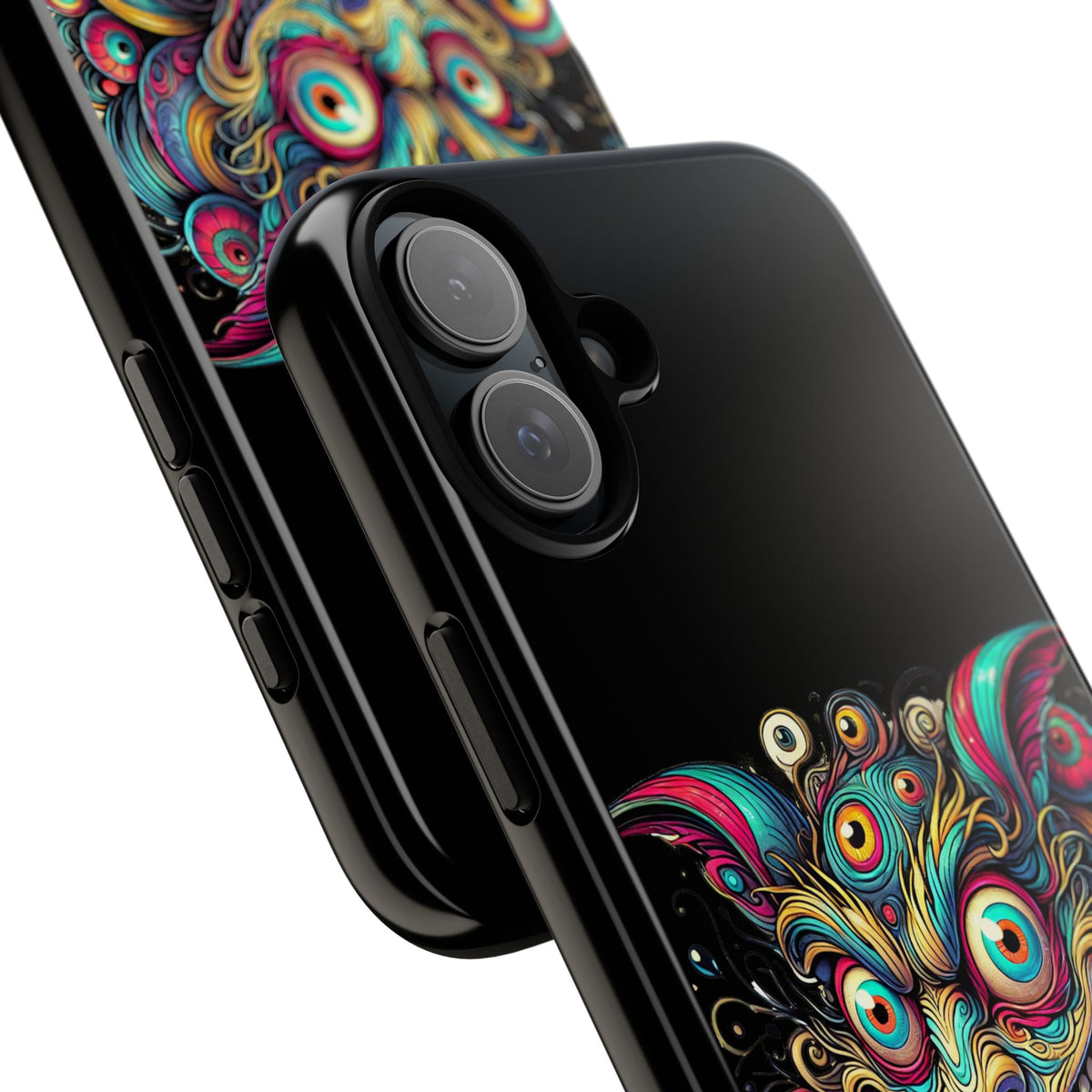 Psychedelic Mischief Phone Case — Colorful Grinning Monster Design
