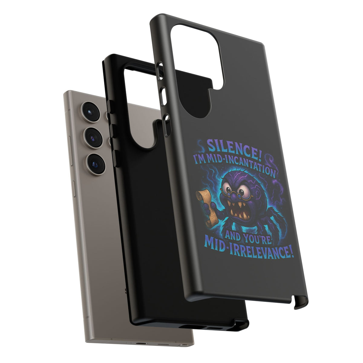 Phone Case — "Silence! I'm Mid-Incantation" Cute Angry Spider Magic Design