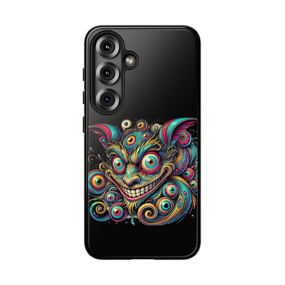 Psychedelic Mischief Phone Case — Colorful Grinning Monster Design